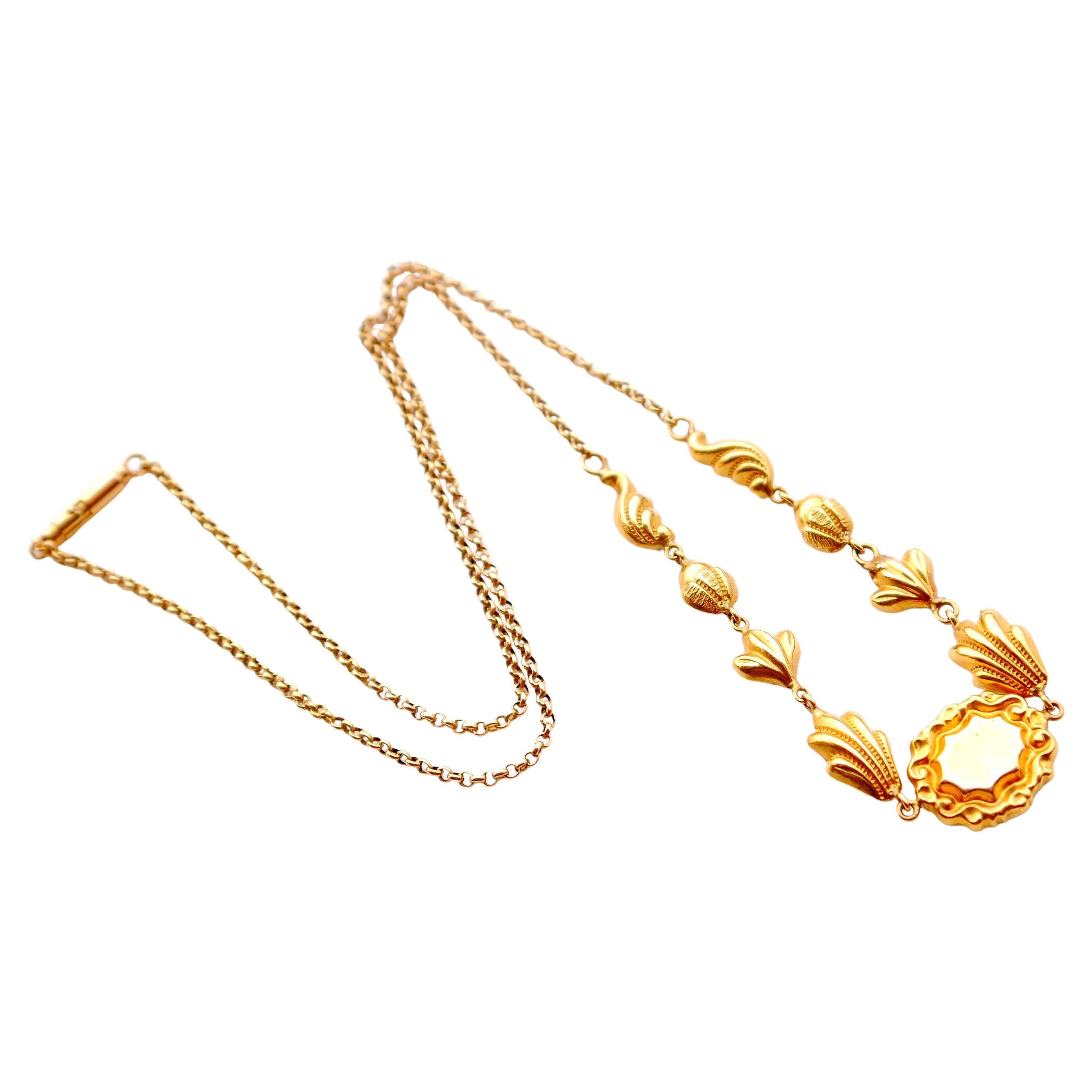 1841 Nordic Necklace solid 18K Gold /44.5cm/4.5gr For Sale