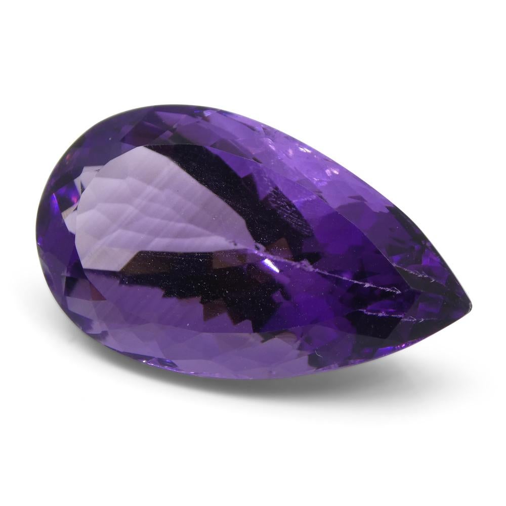 Women's or Men's 18.42 ct Pear Amethyst For Sale