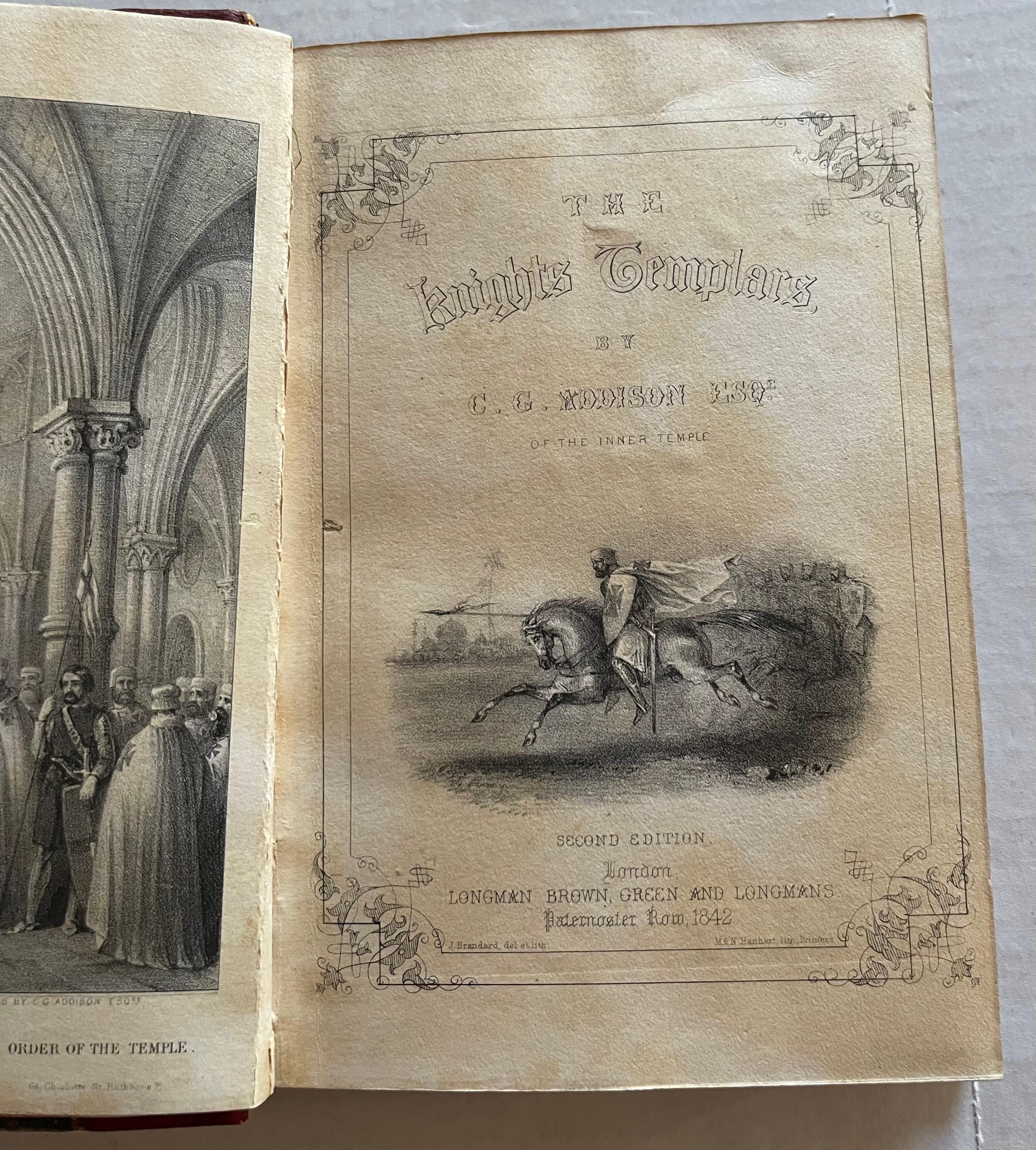 Cuir 1842 The Knights Templars 2ème édition Londres en vente