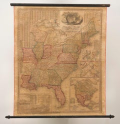1842 Wall Map of the United States by J. H. Young, Published by S. A. Mitchell