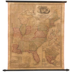 1842 Wall Map of the United States by J. H. Young, Published by S. A. Mitchell
