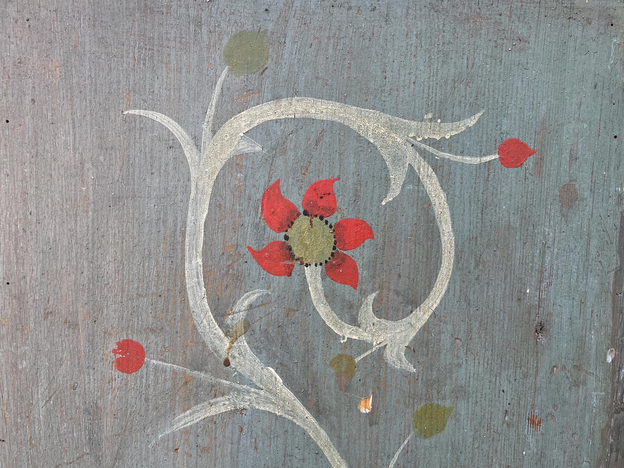 1844 Armario Pequeño Pintado Floral Azul 4