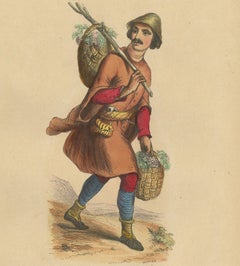 1844 Lithograph of a Samoyedic Archer in Traditional Winter Gear