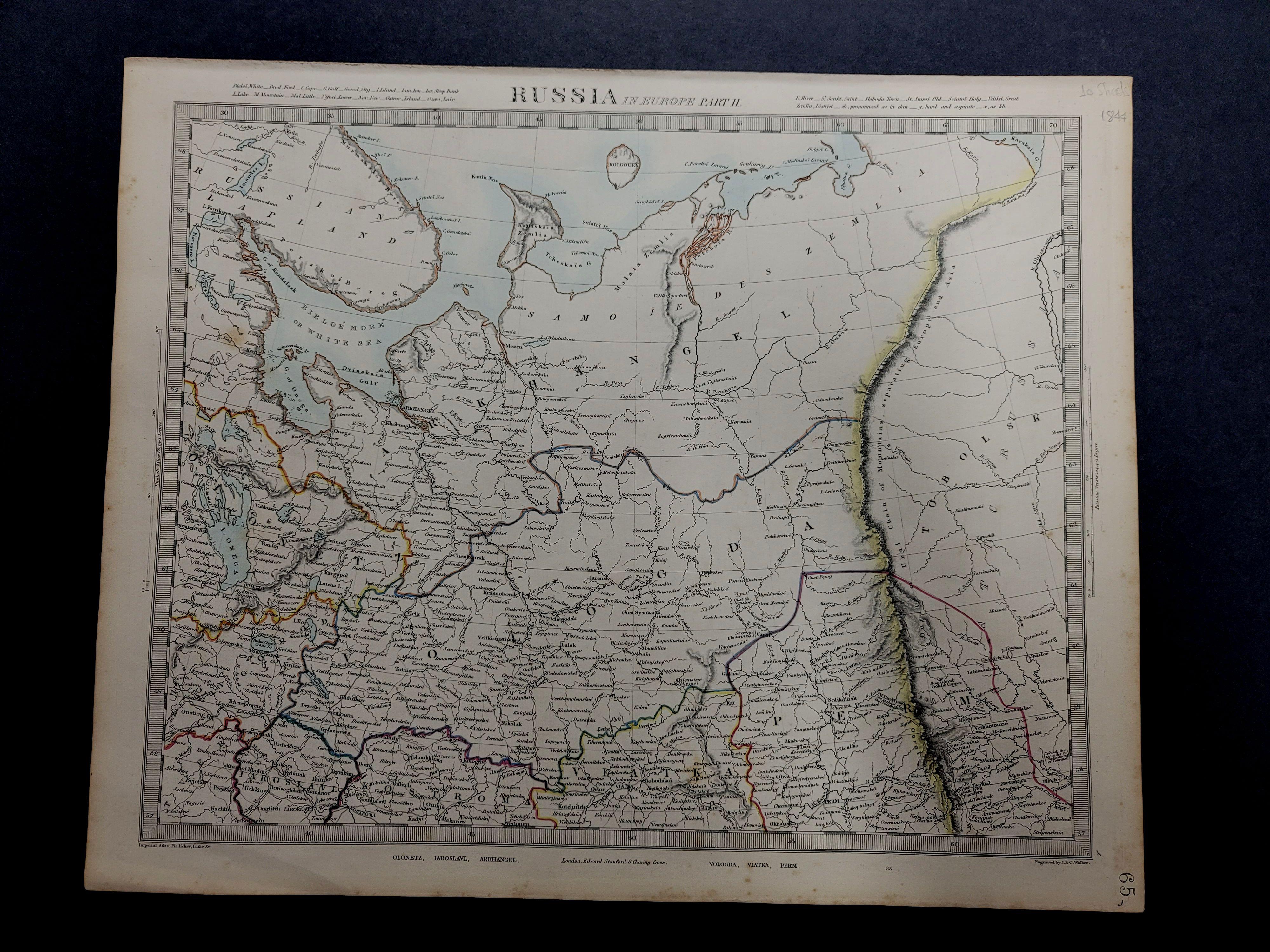 1844 Karte „Russia in Eurpoe, Teil II bis Teil VIII“, 7 Karten, Ric.r023 (Unbekannt) im Angebot