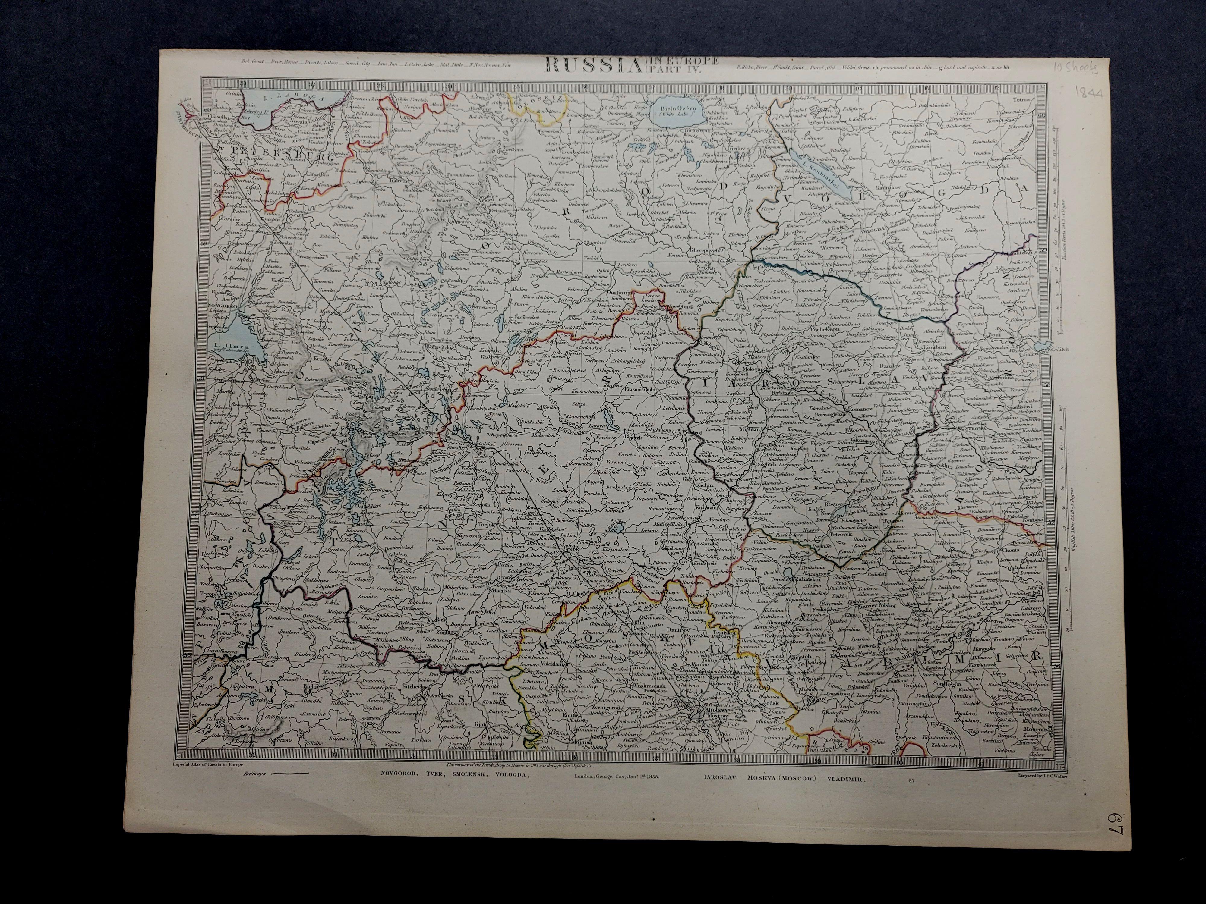 1844 Karte „Russia in Eurpoe, Teil II bis Teil VIII“, 7 Karten, Ric.r023 im Zustand „Gut“ im Angebot in Norton, MA
