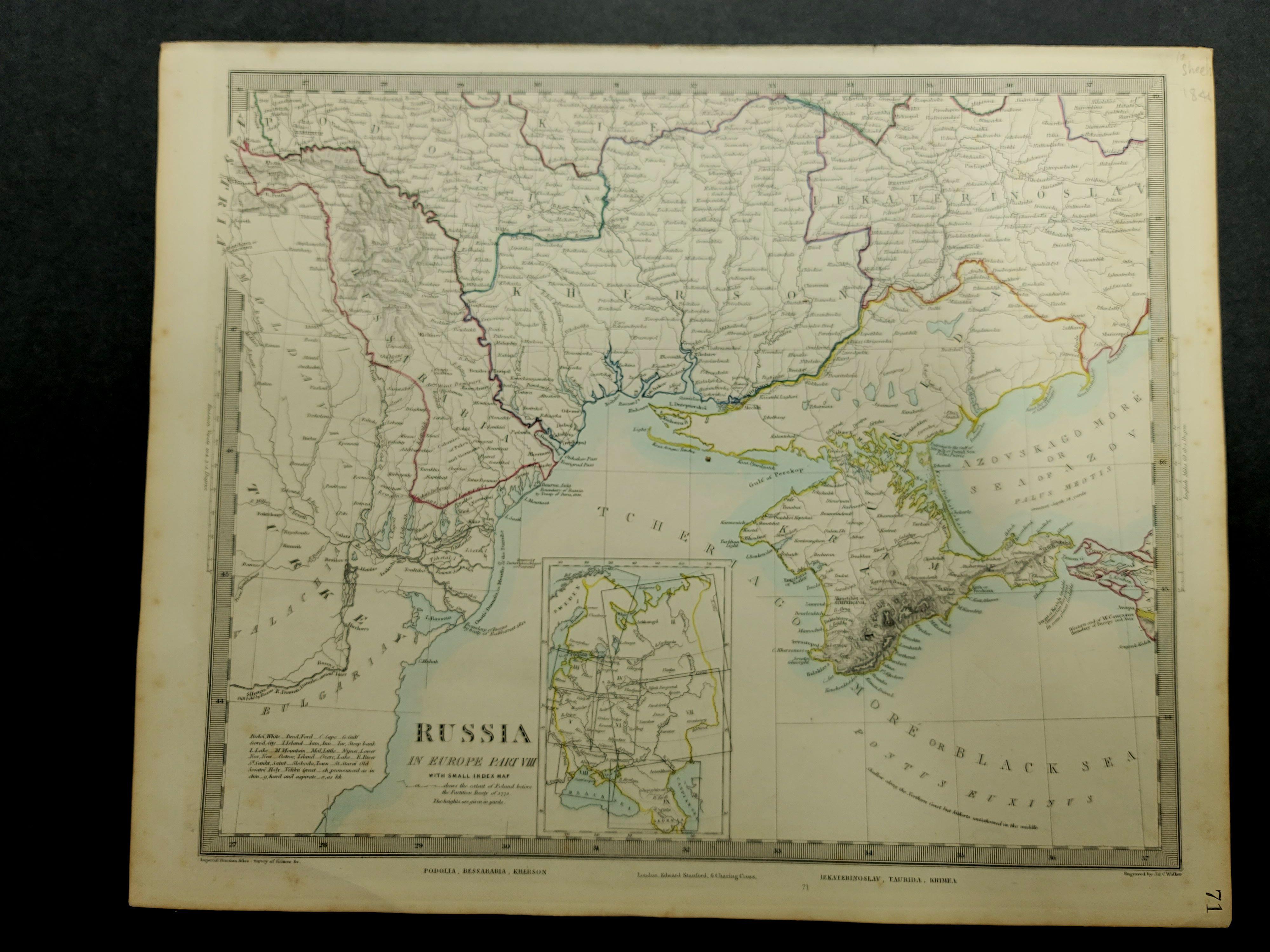 1844 Karte „Russia in Eurpoe, Teil II bis Teil VIII“, 7 Karten, Ric.r023 im Angebot 2