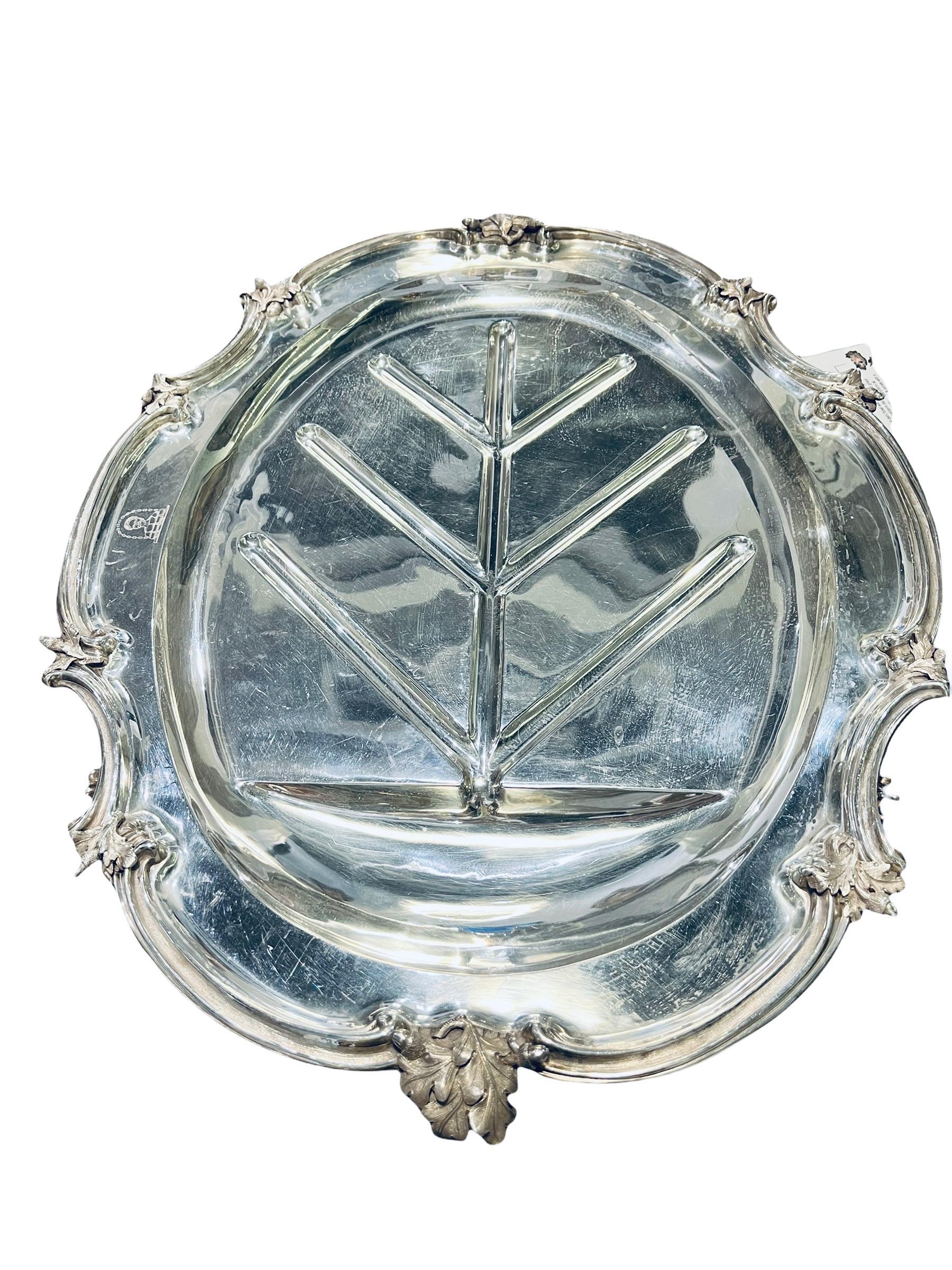 1845 English Victorian Silver Meat Dish Platter by Benjamin Smith III 6