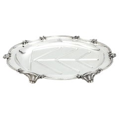 Antique 1845 English Victorian Silver Meat Dish Platter by Benjamin Smith III