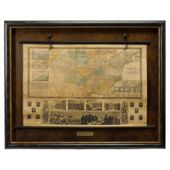 1845 "Ensign
s Travellers
 Guide and Map of the United States" Hand-Colored Map
