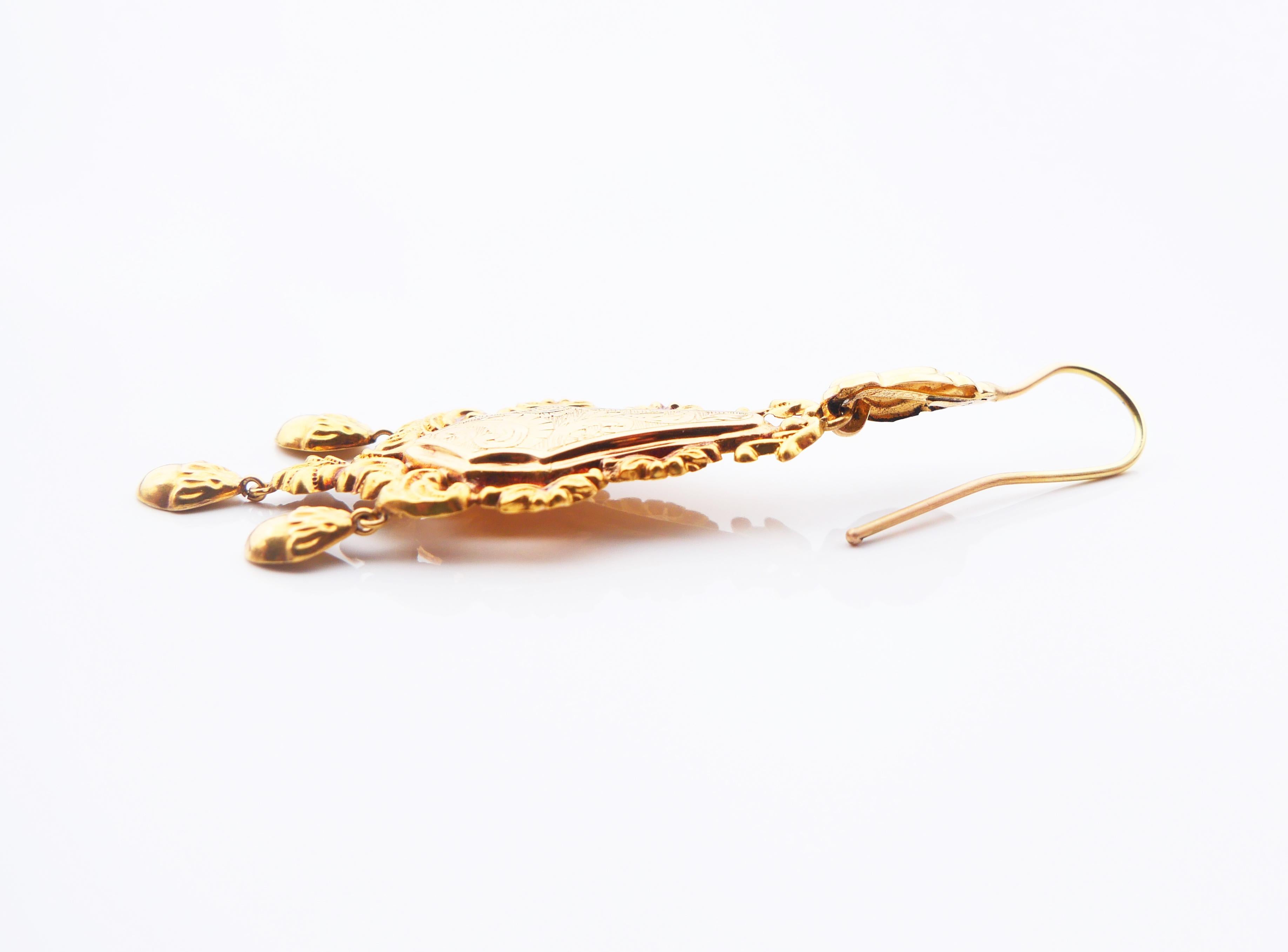 1845 Nordic earrings solid 18K Yellow Gold / 7.3 gr For Sale 7