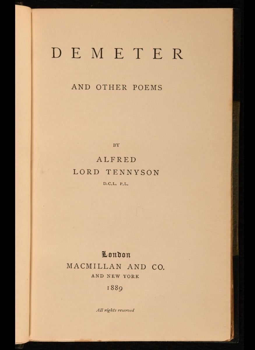 19th Century 1846-1889 The Works of Alfred, Lord Tennyson For Sale
