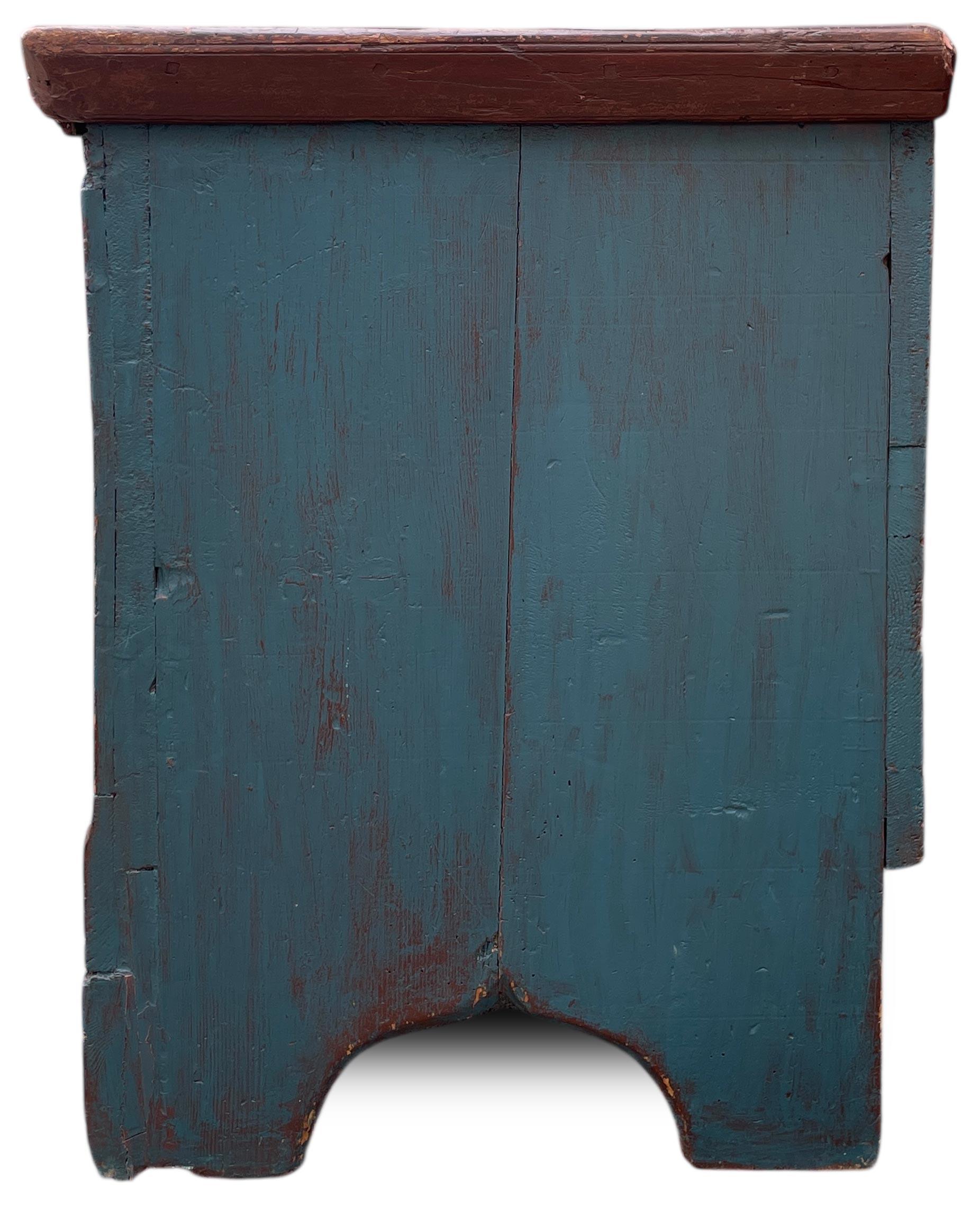 1846 Alpenblau geblümte Deckentruhe im Angebot 7