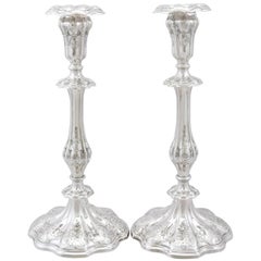 1846 Antique Victorian Sterling Silver Candlesticks