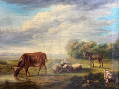 1846, Charles Desan, Landscape with cattle - 14.5in x 19.2in