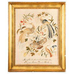 1846 Needlepoint Framed Silk