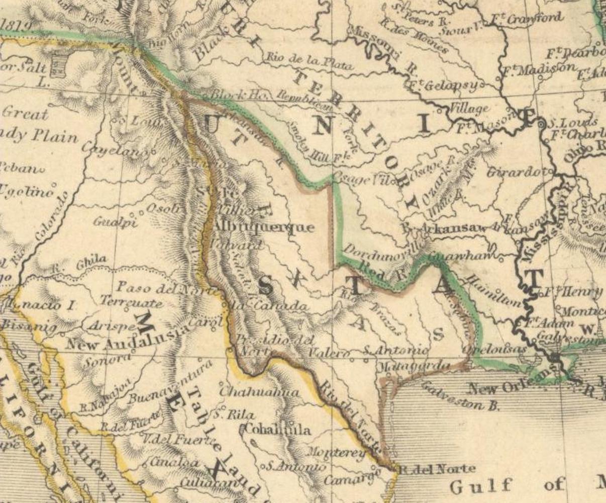 Peint à la main Carte de l'Amérique du Nord de 1846, gravée par I. Dower en vente