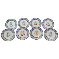 1846 Sèvres Set of 8 Portrait Plates