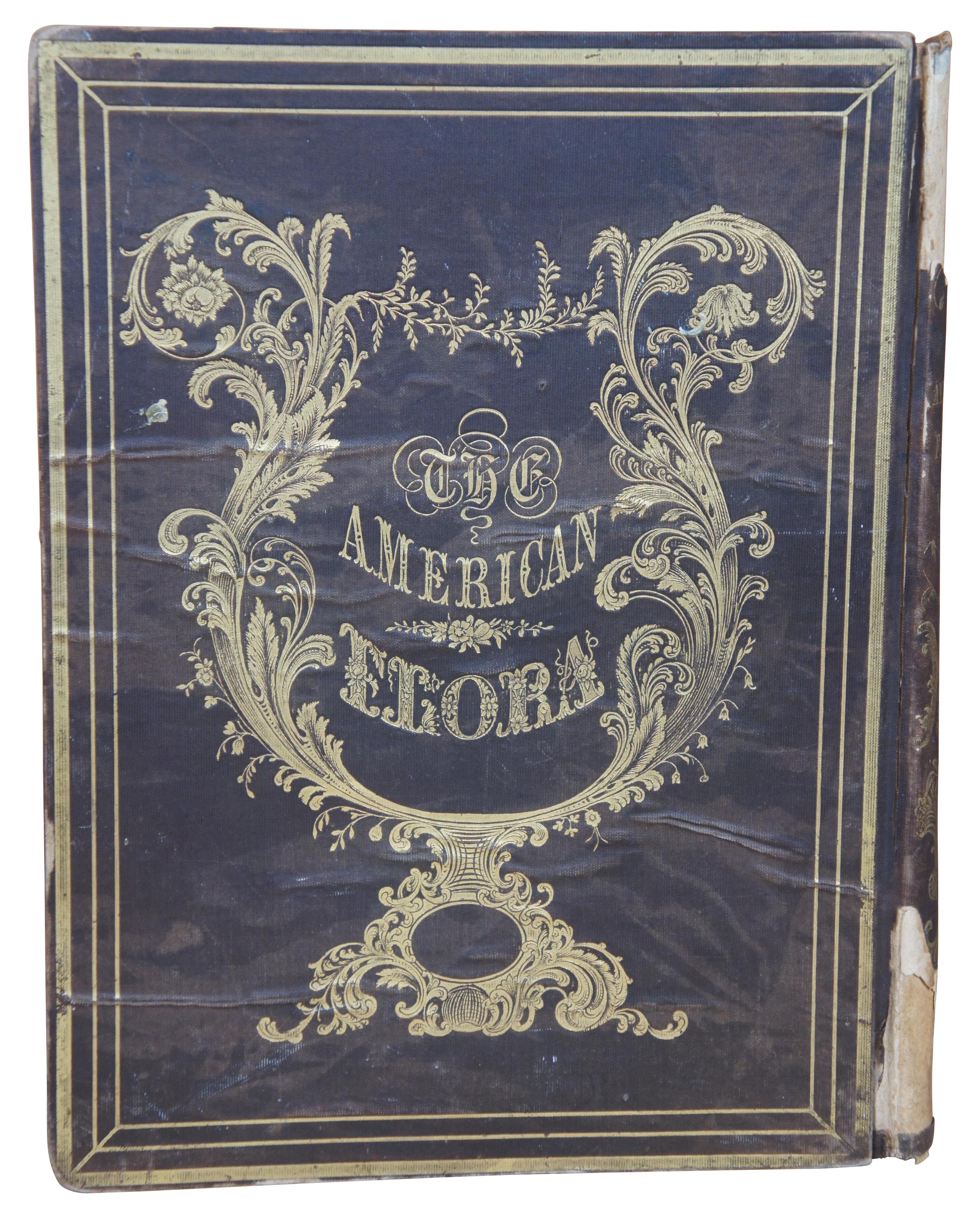 Victorian 1847 American Flora or History of Plants and Wild Flowers by A.B. Strong Book