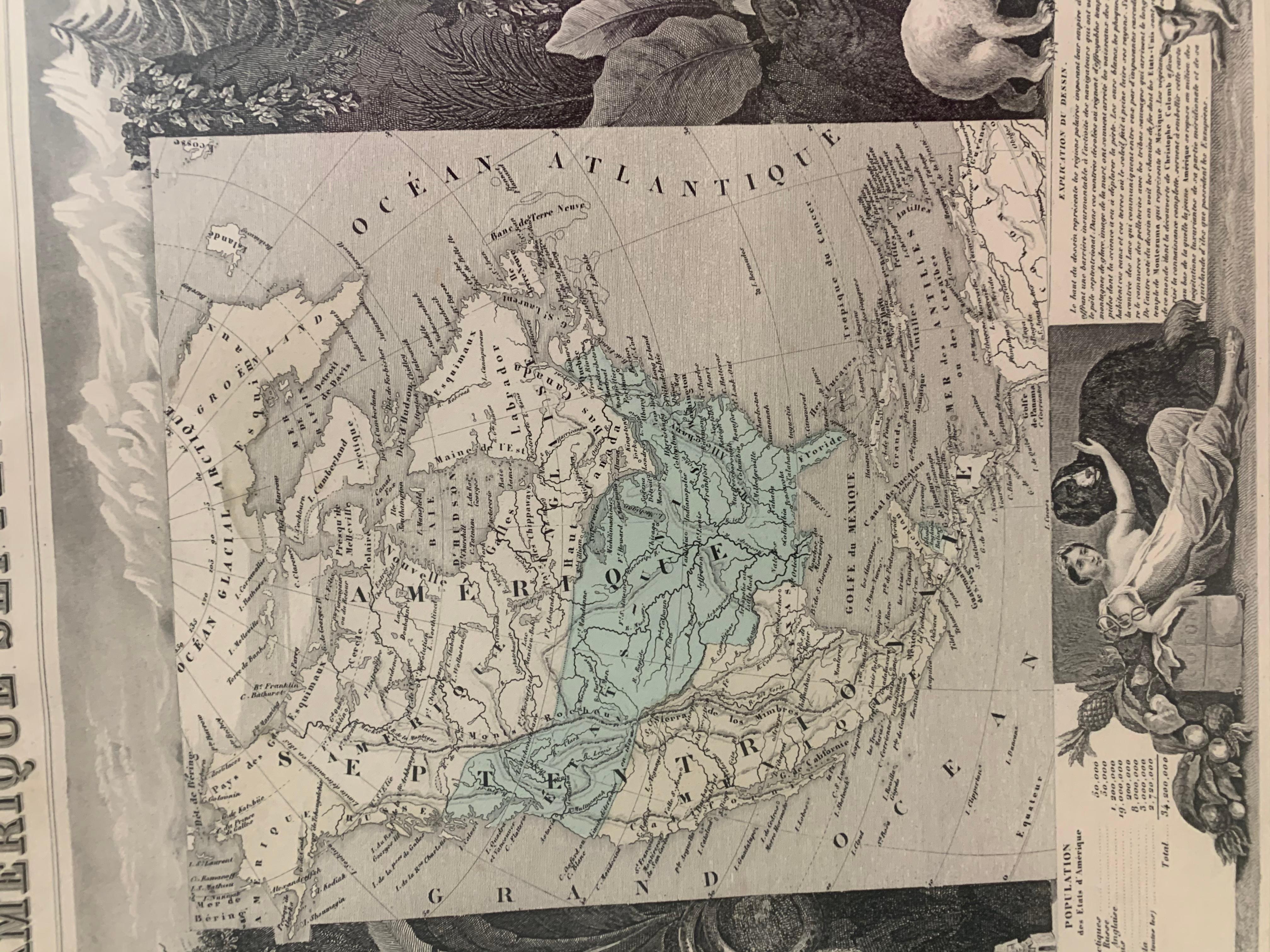 1847 Amerique Septentrionale Framed Map For Sale 4