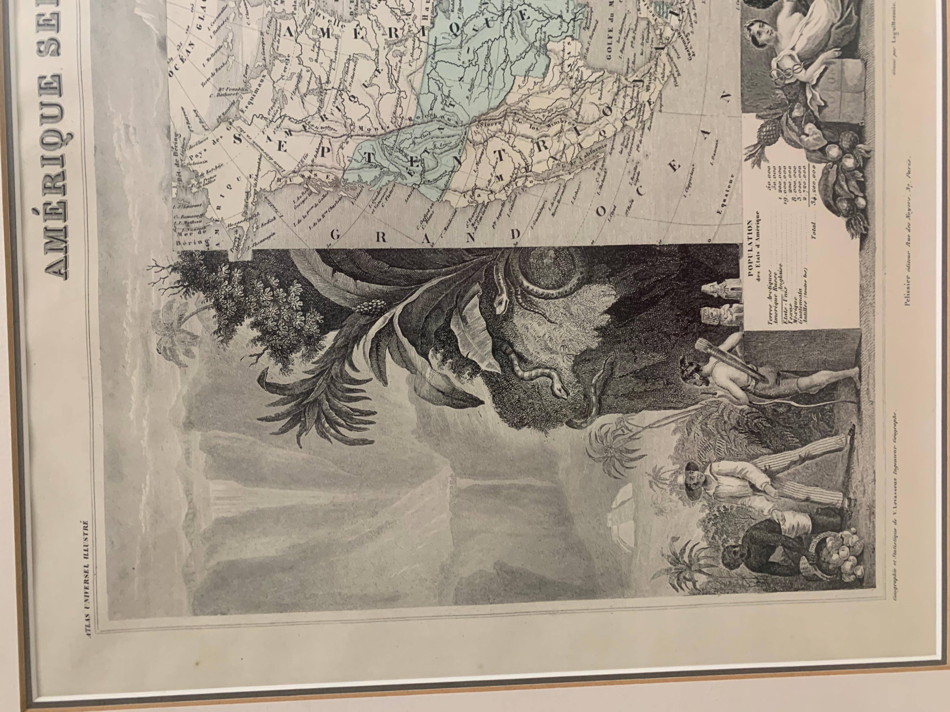 1847 Amerique Septentrionale Framed Map For Sale 8