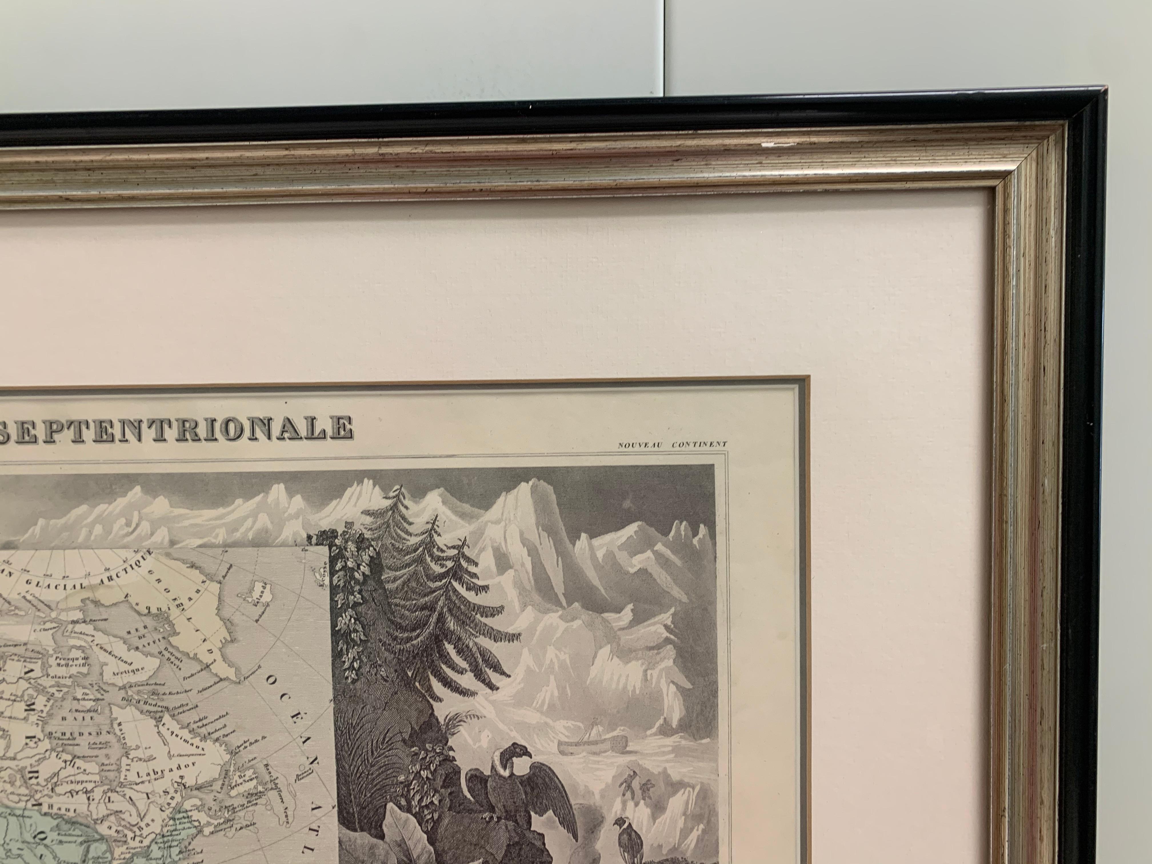American 1847 Amerique Septentrionale Framed Map For Sale