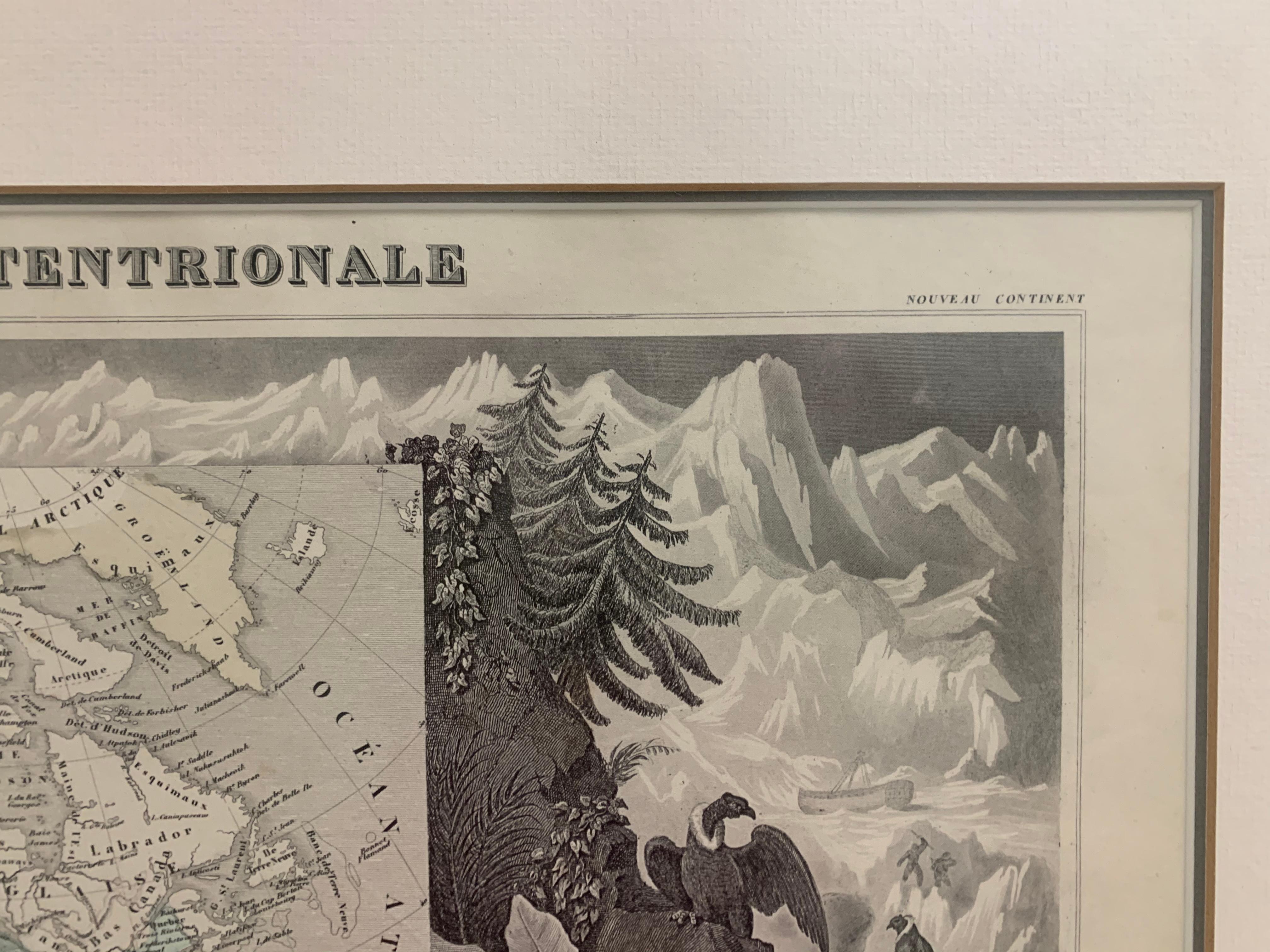 1847 Amerique Septentrionale Framed Map For Sale 1