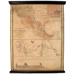 1847 Antique Map of Mexico, Texas and California by Samuel Augustus Mitchell