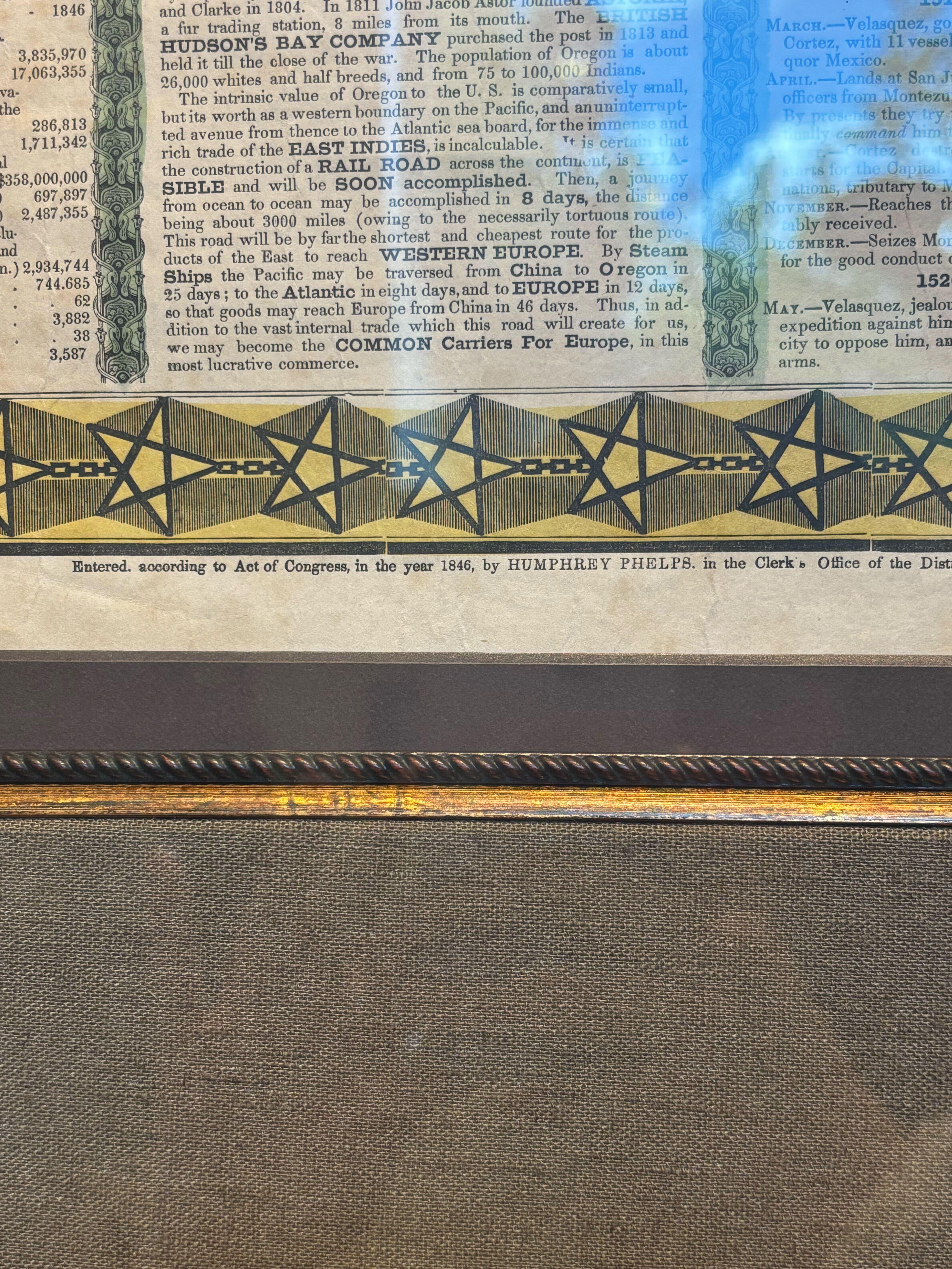 Ornamental Map of the United States & Mexico aus dem Jahr 1847 von H. Phelps im Angebot 5