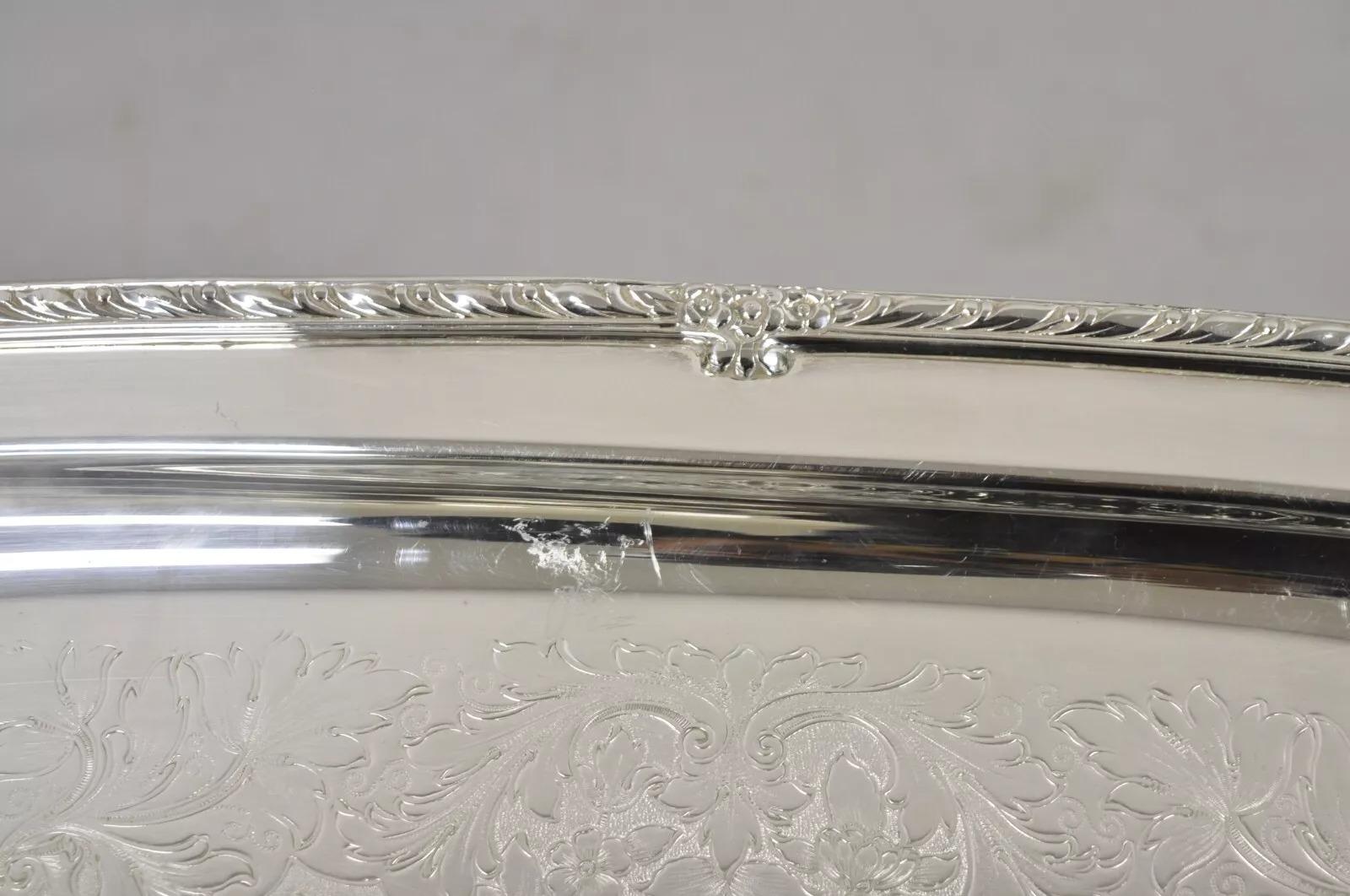 1847 Rogers Bros. Heritage 9493 Bandeja grande con bandeja de servir bañada en plata en venta 2