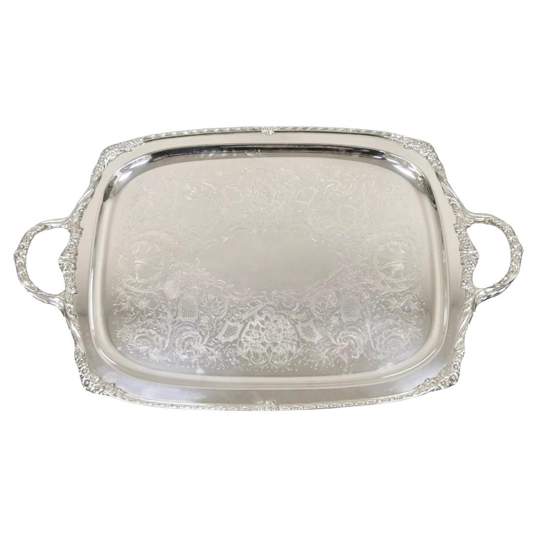 1847 Rogers Bros. Heritage 9493 Bandeja grande con bandeja de servir bañada en plata