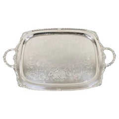 1847 Rogers Bros. Heritage 9493 Bandeja grande con bandeja de servir bañada en plata