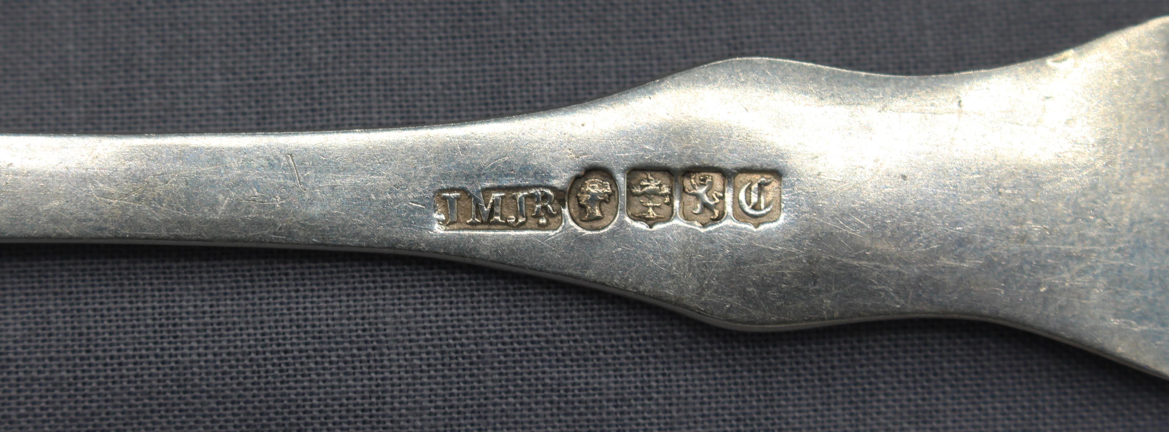 1847 Scottish Set of 4 King's Pattern Sterling Teaspoons by John Murray Jr. In Good Condition For Sale In Chapel Hill, NC