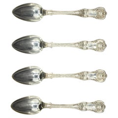 1847 Scottish Set of 4 King's Pattern Sterling Teaspoons by John Murray Jr.