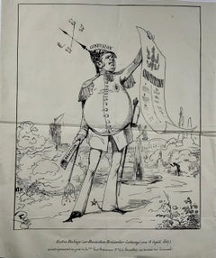 1847 Socialist, Satirical Broadside, Constitution of Belgium