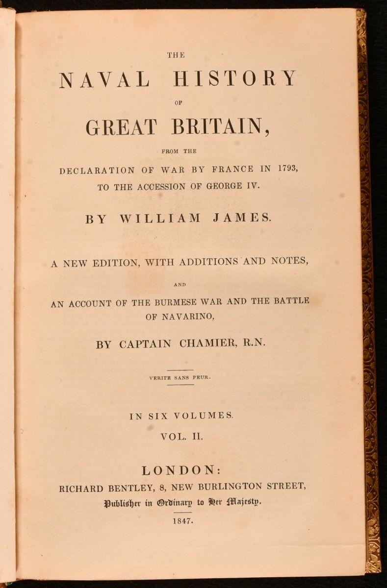 British 1847 The Naval History of Great Britain, from the Declaration of War by France For Sale