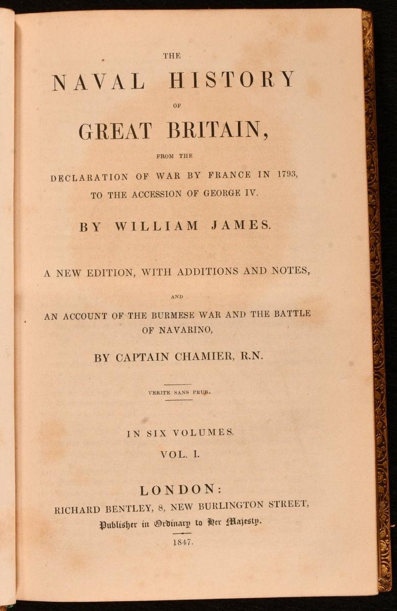 1847 The Naval History of Great Britain, from the Declaration of War by France For Sale 1
