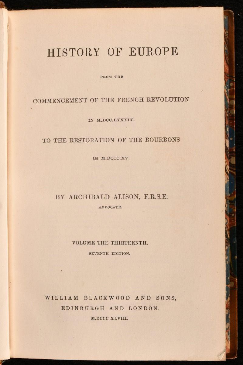 1848 History of Europe from the Commencement of the French Revolution For Sale 6