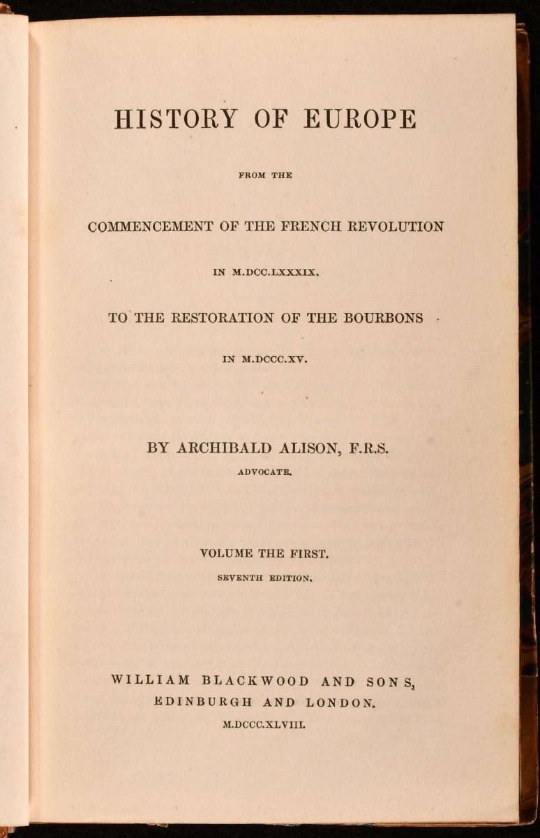 1848 History of Europe from the Commencement of the French Revolution For Sale 8