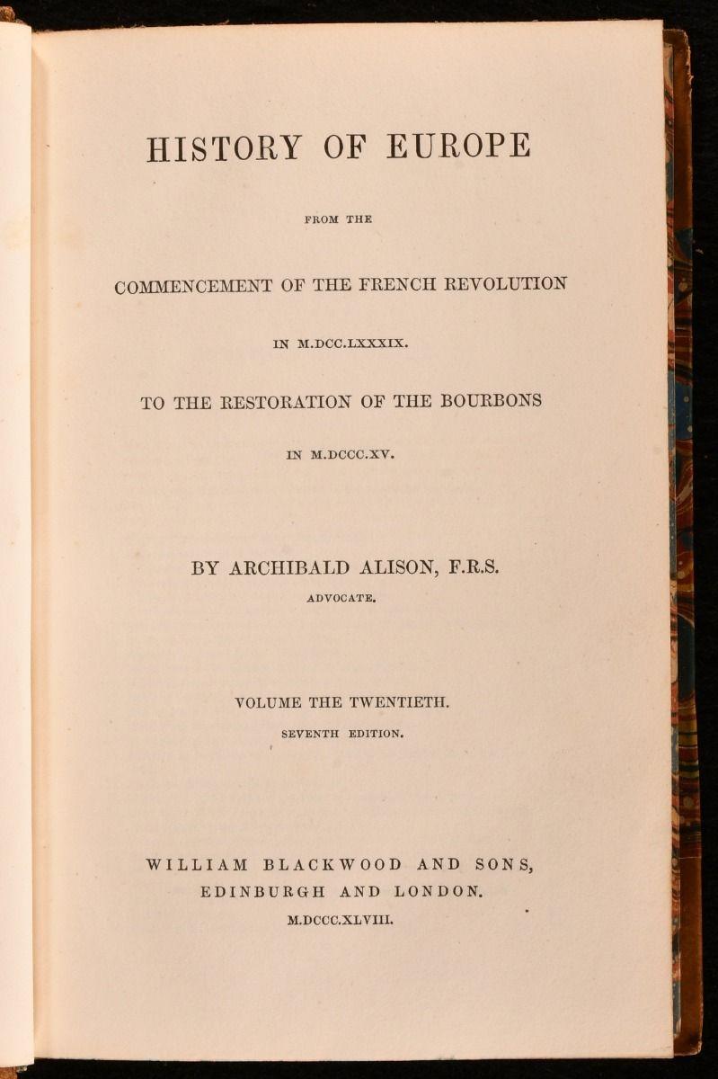 Mid-19th Century 1848 History of Europe from the Commencement of the French Revolution For Sale