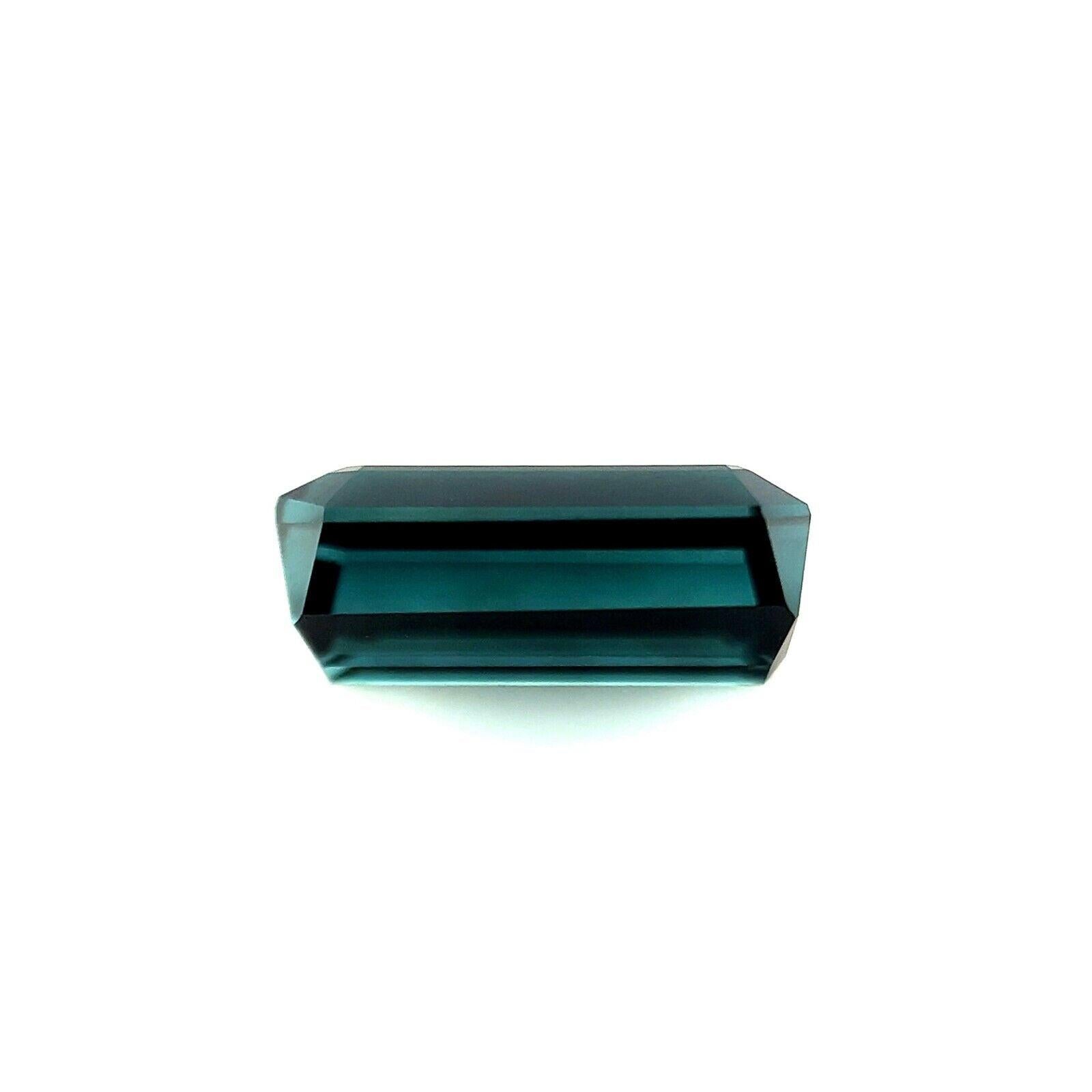 1.84ct Indicolite Blue Tourmaline Emerald Cut Rare Loose Gemstone 9.9x4.8mm VVS 1