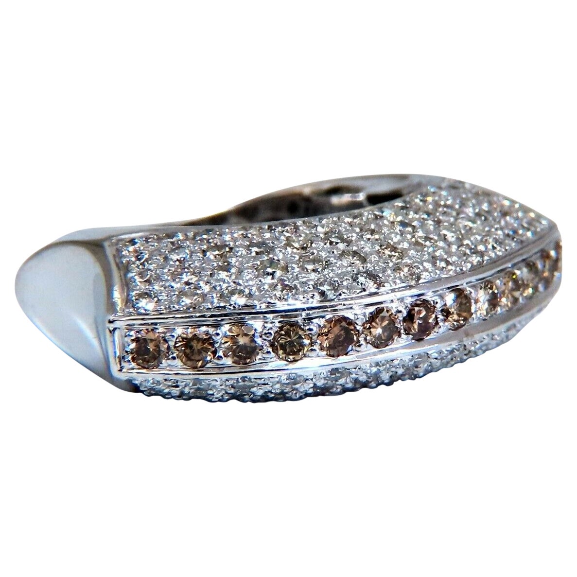 1.84ct Natural Fancy Orange Brown Arch Dome Mod Edge Deco Ring 18kt en vente