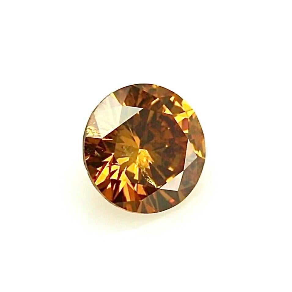 1,84 Karat runder orangefarbener Brillantdiamant! (Rundschliff) im Angebot