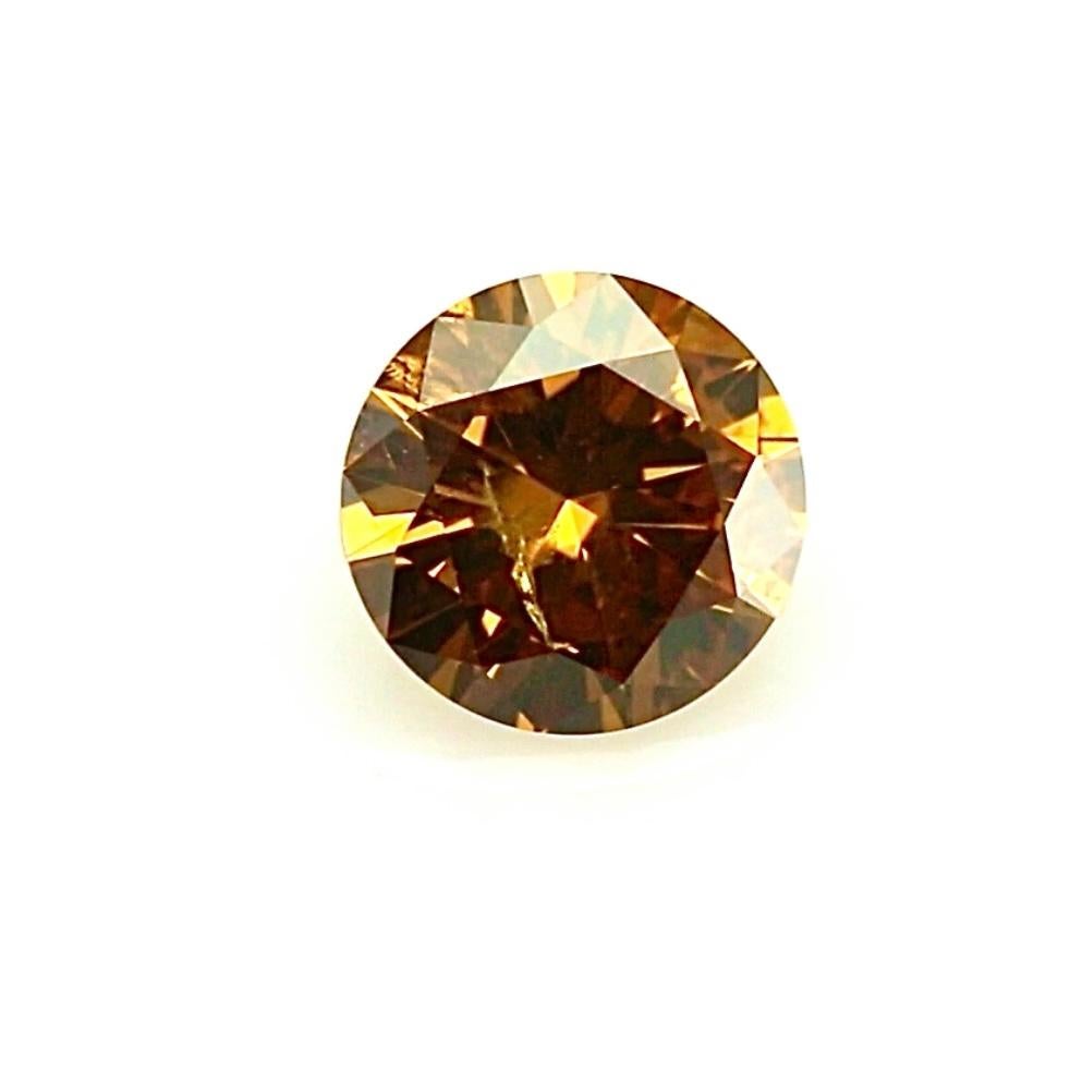 1,84 Karat runder orangefarbener Brillantdiamant! im Zustand „Neu“ im Angebot in Ramat Gan, IL