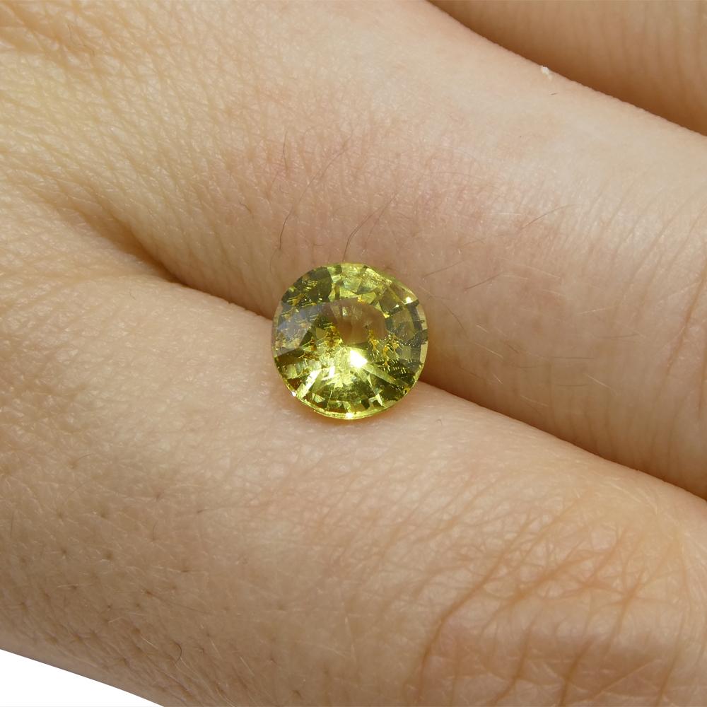 1.84ct Round Green-Yellow Chrysoberyl from Brazil For Sale 5