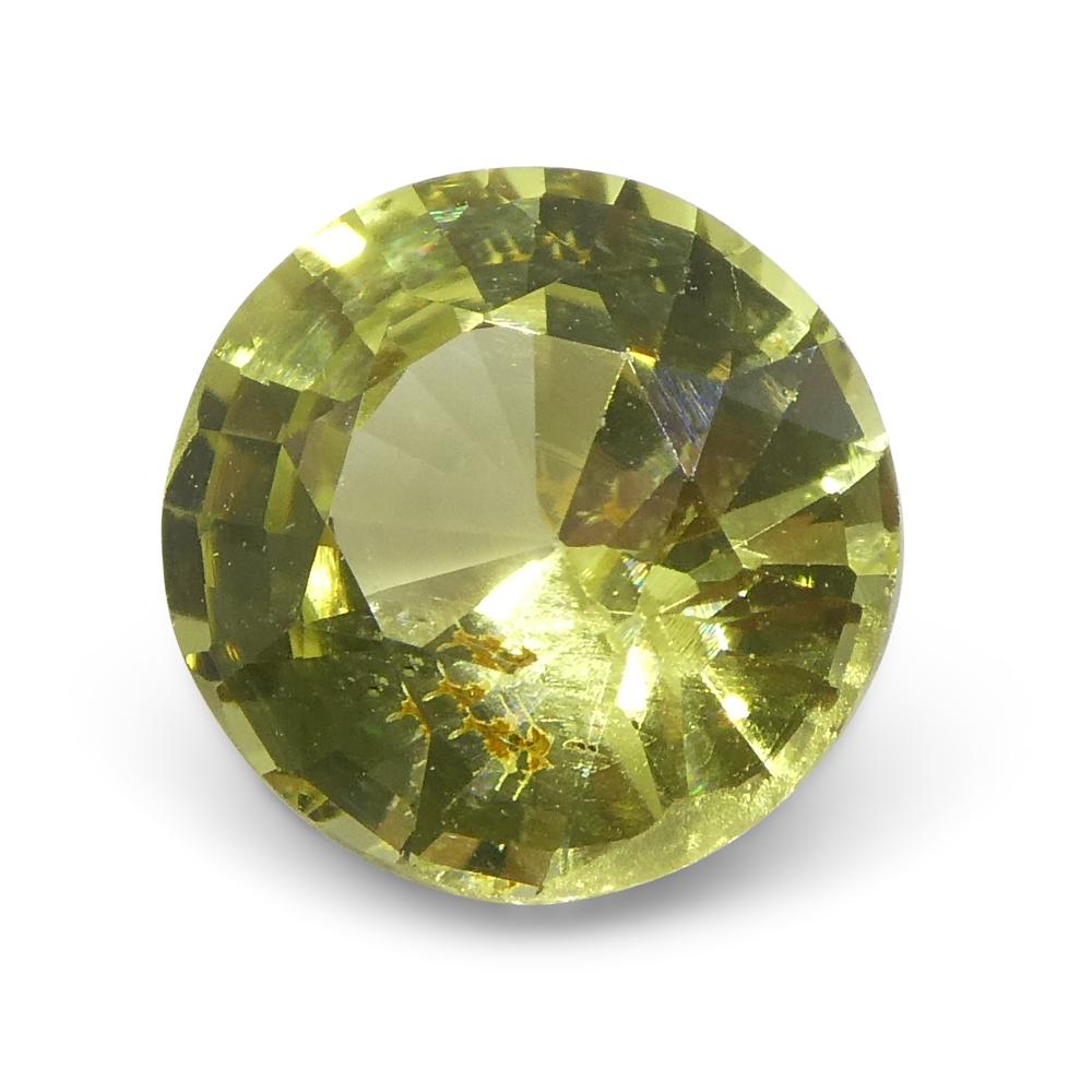 1.84ct Round Green-Yellow Chrysoberyl from Brazil For Sale 6