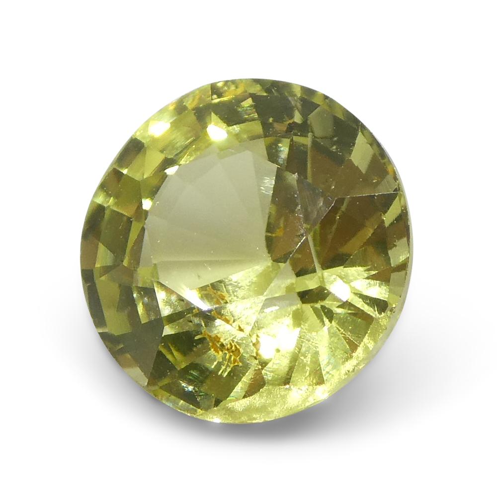 1.84ct Round Green-Yellow Chrysoberyl from Brazil For Sale 7