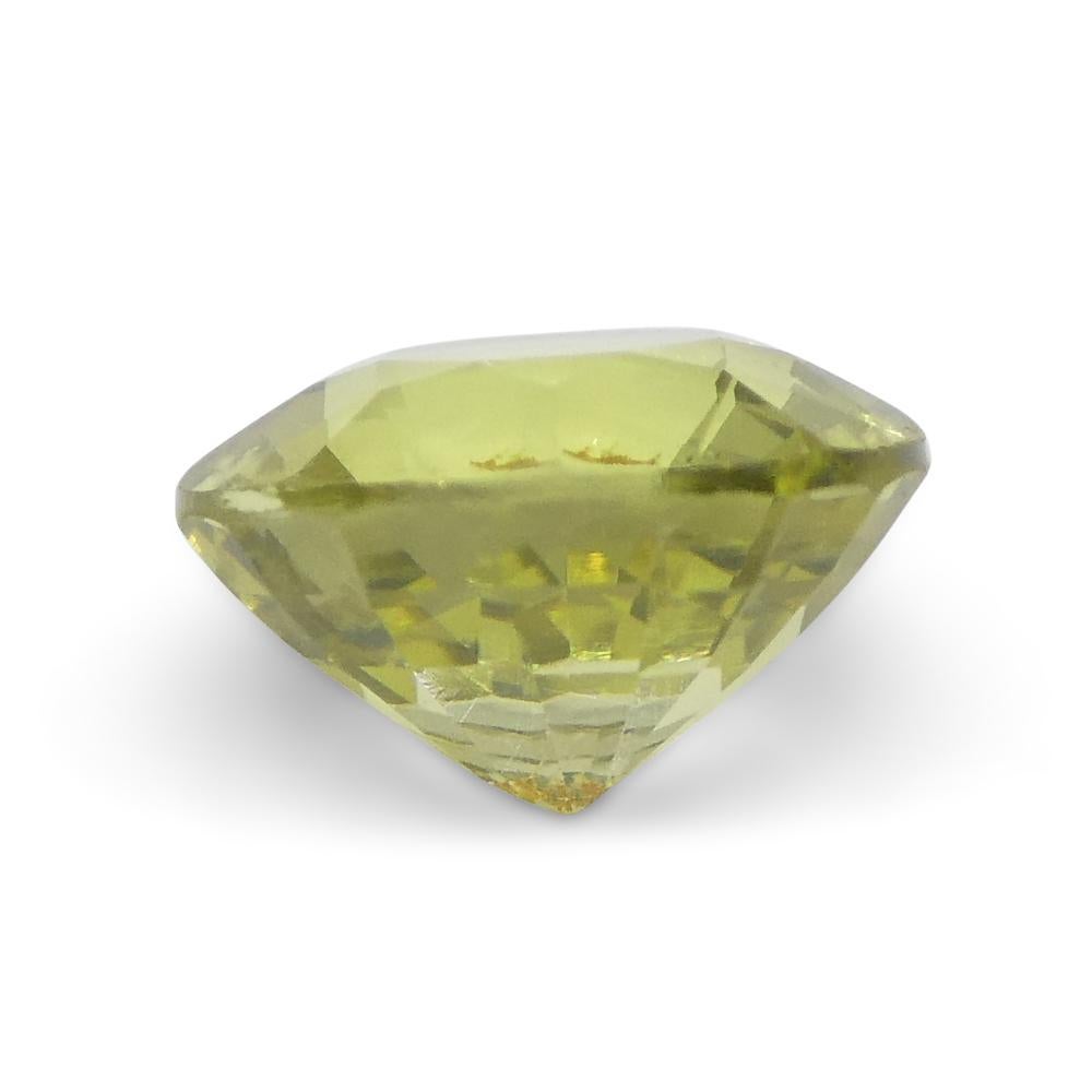 1.84ct Round Green-Yellow Chrysoberyl from Brazil In New Condition For Sale In Toronto, Ontario