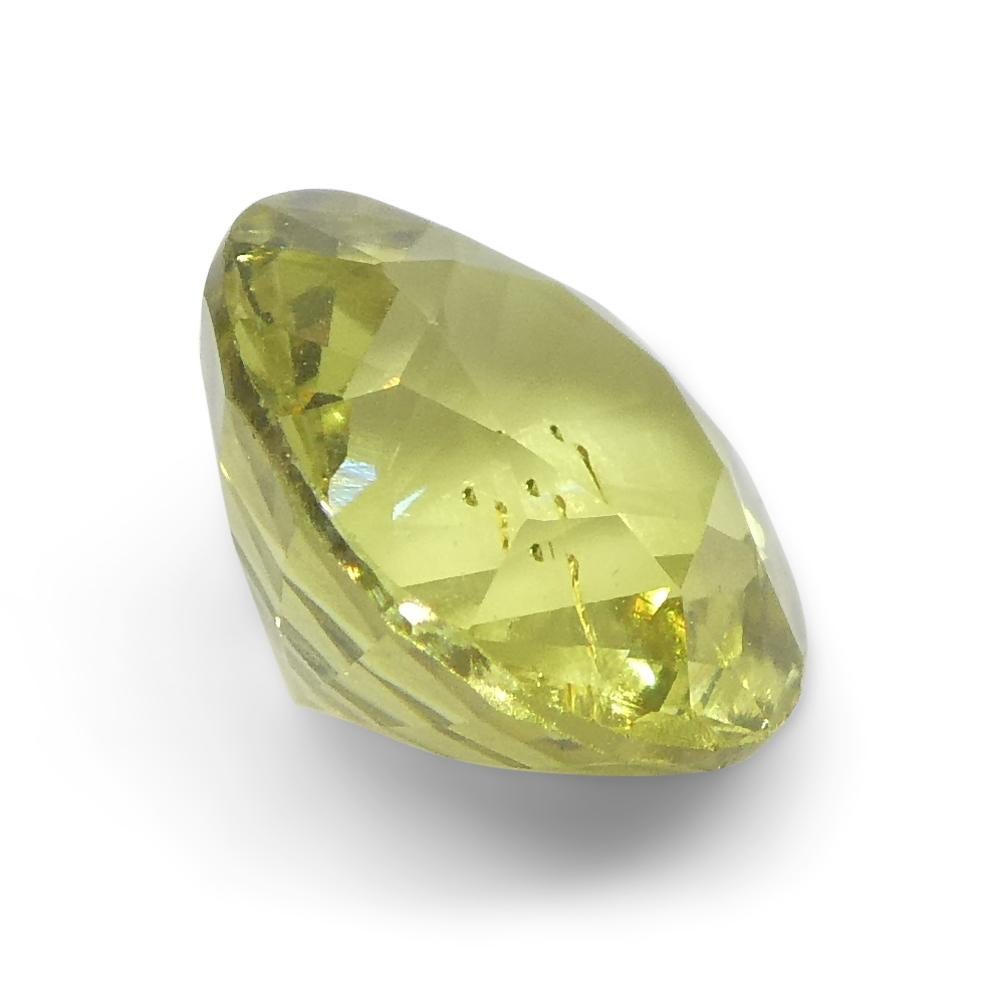 Women's or Men's 1.84ct Round Green-Yellow Chrysoberyl from Brazil For Sale