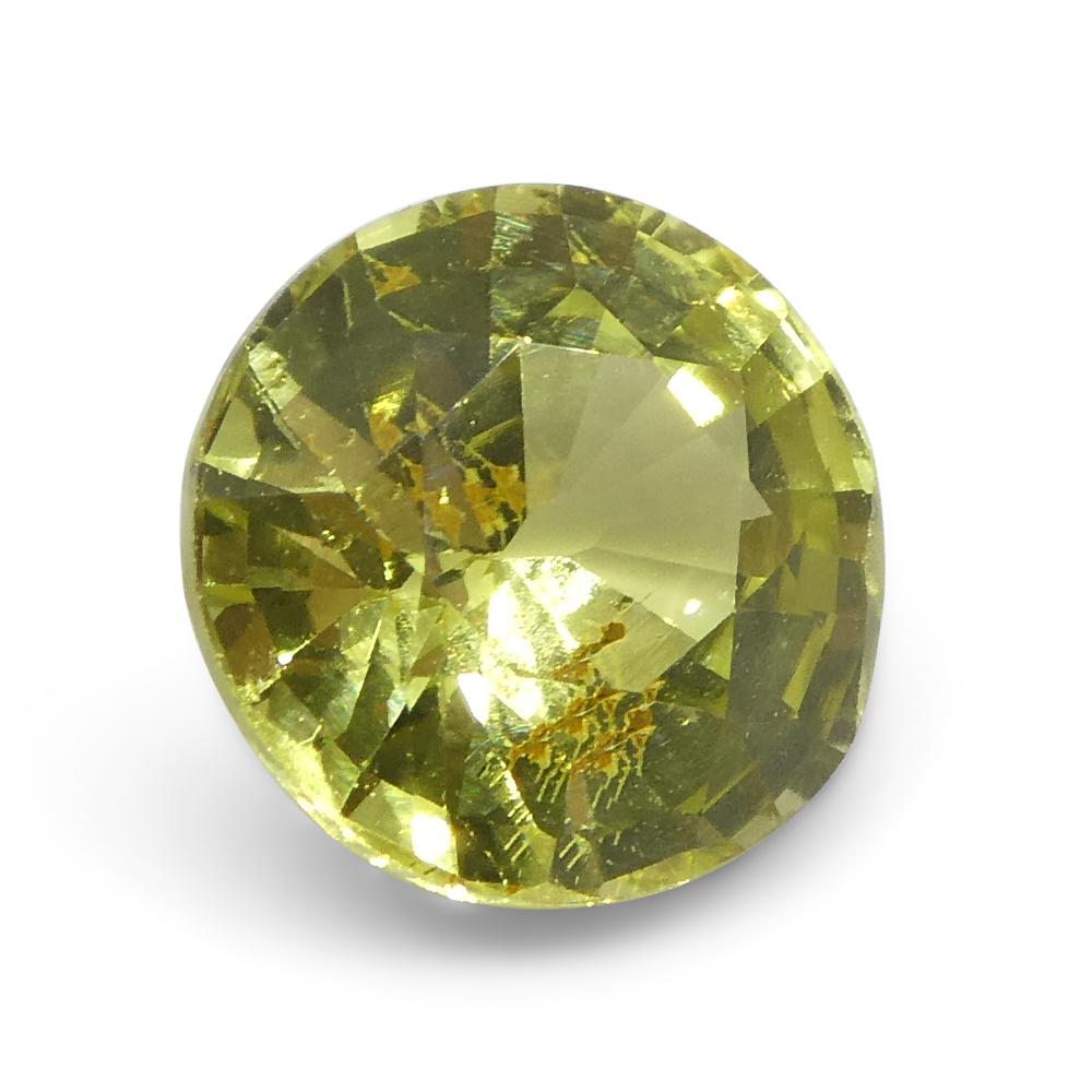 1.84ct Round Green-Yellow Chrysoberyl from Brazil For Sale 1