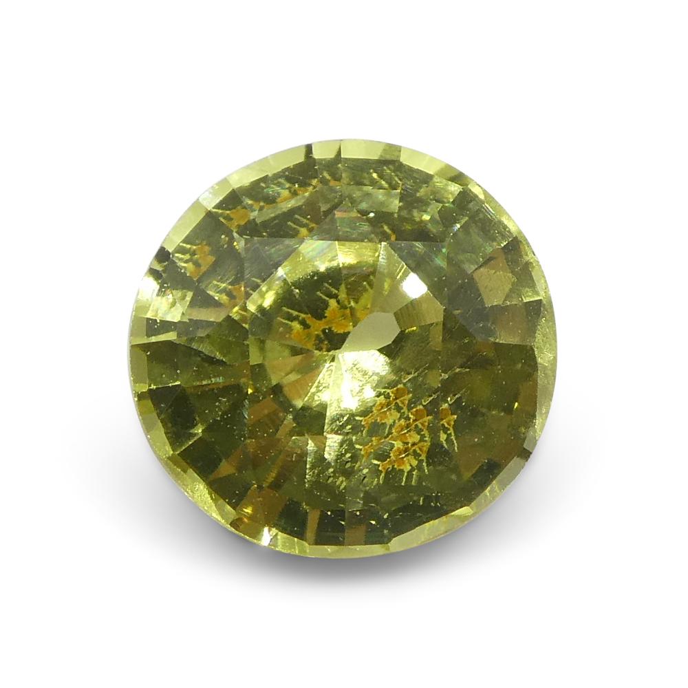 1.84ct Round Green-Yellow Chrysoberyl from Brazil For Sale 2